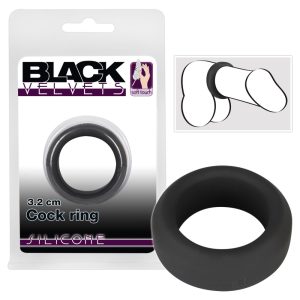 Black Velvet - inel pentru penis cu perete gros (3,2cm) - negru