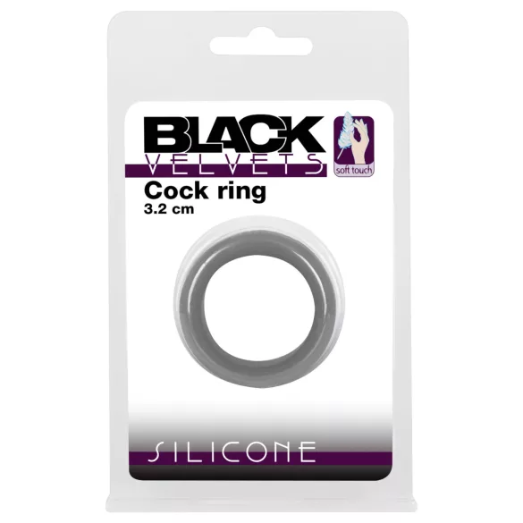 Black Velvets - inel gros pentru penis 3,2 cm - negru