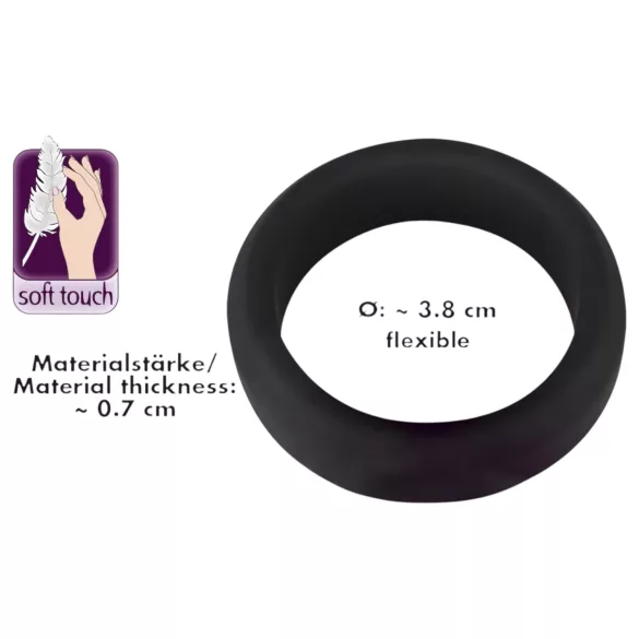 Black Velvets - inel penian gros 3,8 cm - negru