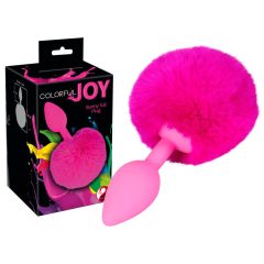 Colorful JOY - dildo anal cu coadă de iepure (roz)