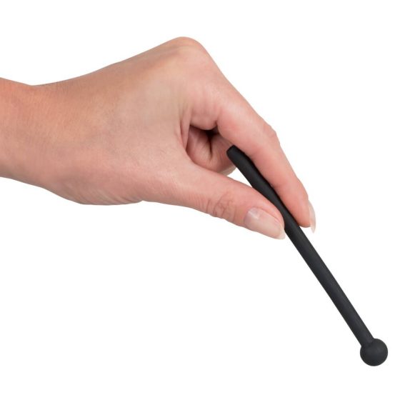 Dilator Piss Play - dildo uretral gol, din silicon (negru)