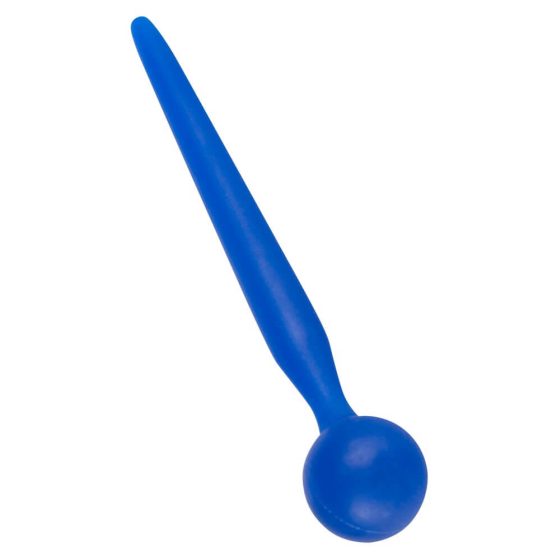 Dilator Sperm Stopper - dildo dilator uretral cu sferă, din silicon (albastru)