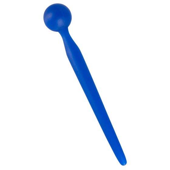 Dilator Sperm Stopper - dildo dilator uretral cu sferă, din silicon (albastru)