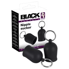 Black Velvets - pompă pentru sâni cu inel metalic (negru)