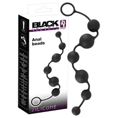 Black Velvets - dildo anal cu 6 bile (negru)