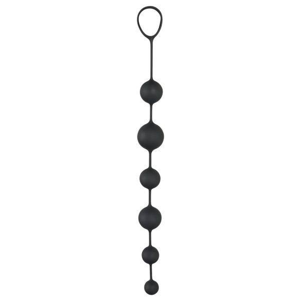 Black Velvet - dildou anal cu 6 bile (negru)