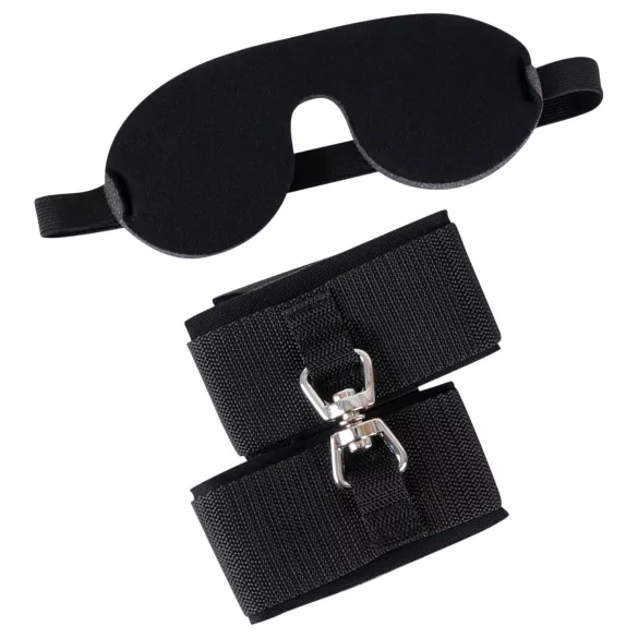 Bad Kitty - set cătușe și mască ochi - negru
