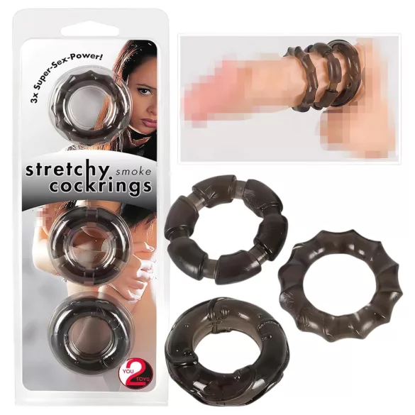 You2Toys - Set inele pentru penis diverse forme (3 buc) - gri