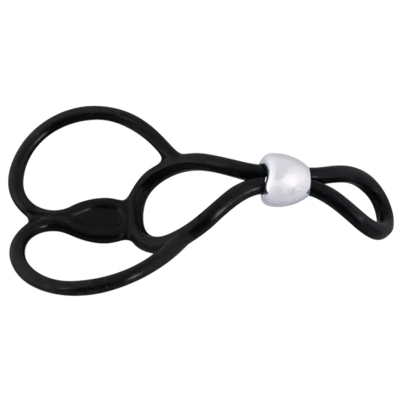 You2Toys - inel triplu reglabil pentru penis și testicule - negru