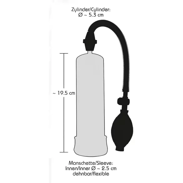 Bang Bang - pompă penis - vacuum manual - transparent