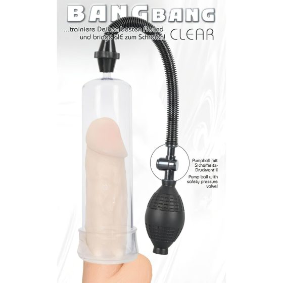 Pompa de erecție Bang Bang - translucidă