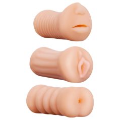 XXX To GO Juicy Set (3 buc) - vagin, gură, anus masturbator