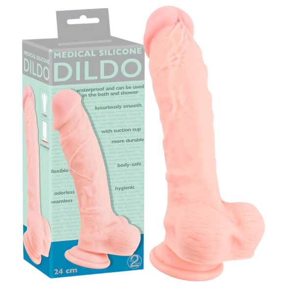 Medical - dildo din silicon medical 24cm - culoare naturală