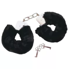 Bad Kitty - cătușe plușate - negru