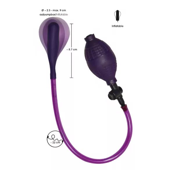 Bad Kitty - dop anal extensibil cu pompă - latex - mov