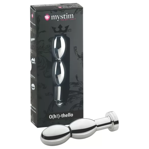 mystim O(h!)-thello - plug anal electric cu bile - metal argintiu