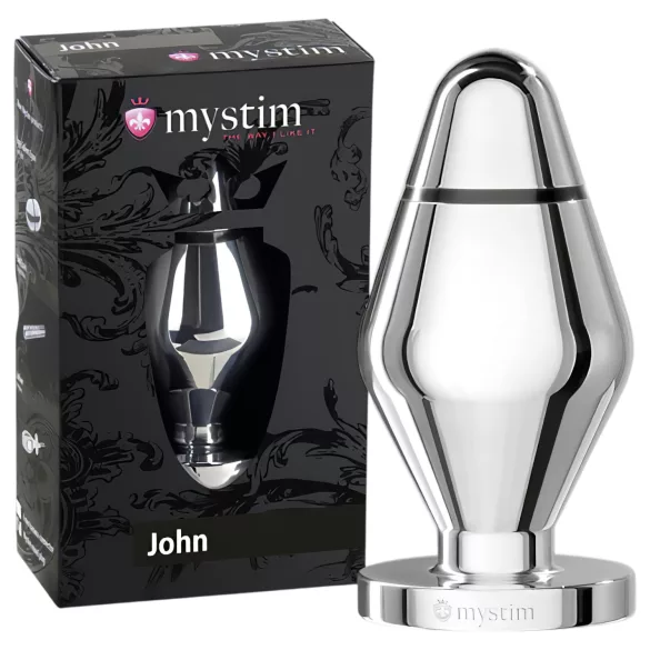 mystim Little John - plug anal electric - mare - argintiu