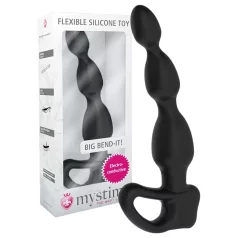  mystim Big Bend-it! - dildo anal cu electrostimulare, sferic (negru)