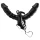 Pipedream - Vibrator dublu cu ham (negru) - Fetish
