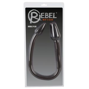 Rebel Double Plug - dildo anal cu două conuri (negru)