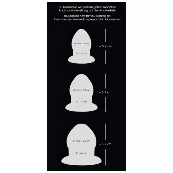 You2Toys - Stretching Plug Kit - set de dopuri anale - 3 bucăți (negru)