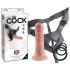 King Cock - dildo cu curea - 15cm - culoare natur