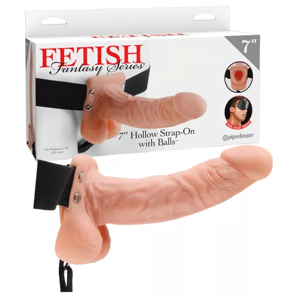 Fetish Strap-on 7 - dildo cu ham - formă realistă - culoare naturală