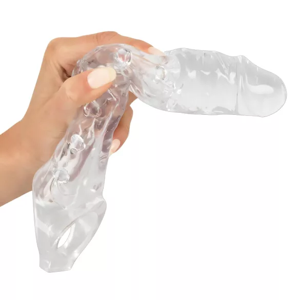 Crystal Skin - prelungitor penis cu noduli - material flexibil