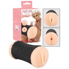   Nature Skin - Masturbator realist cu vagin si anus (negru-natur)