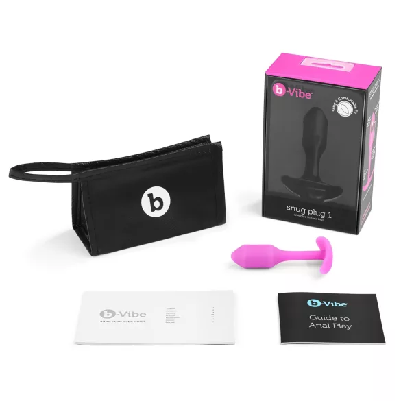 b-Vibe Snug Plug 1 - dop anal cu greutate internă (55 g, roz)