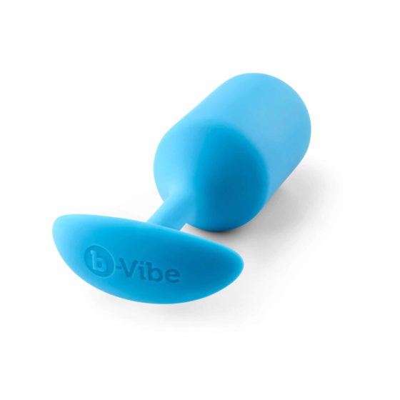b-vibe Snug Plug 3 - Dildo anal dublă cu bile (180g) - albastru