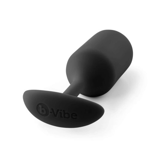 b-vibe Snug Plug 3 - dildo anal cu două bile (180g) - negru