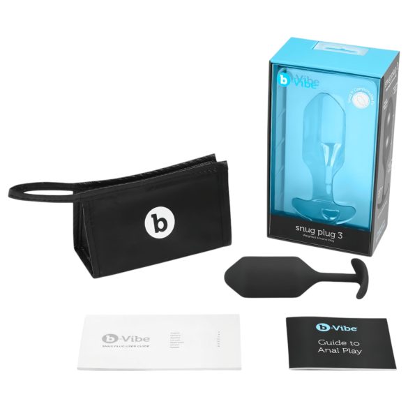 b-vibe - dop anal cu bile duble - 180g - silicon negru