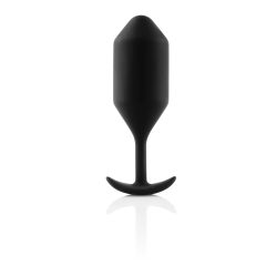 b-vibe Snug Plug 4 - dildo anal cu două bile (257g) - negru