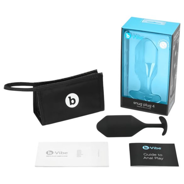 b-vibe - dop anal cu bile duble - 257g - silicon negru