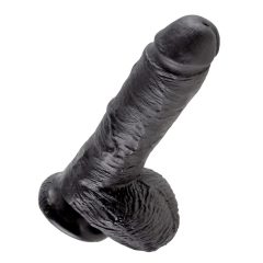 King Cock 8 dildo cu testicule (20 cm) - negru