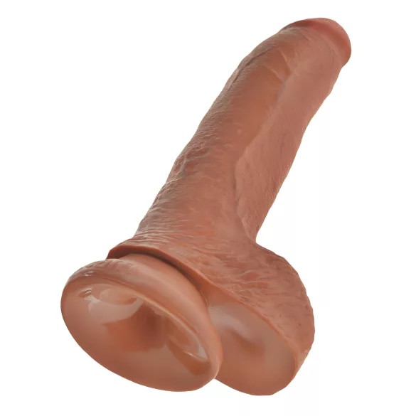 King Cock - dildou realist cu testicule - 23 cm - maro