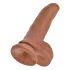 King Cock - dildou realist cu testicule - 23 cm - maro