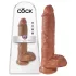 King Cock dildo mare cu testicule de 10 inch (25 cm, maro)