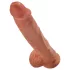 King Cock dildo mare cu testicule de 10 inch (25 cm, maro)