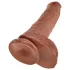 King Cock dildo mare cu testicule de 10 inch (25 cm, maro)