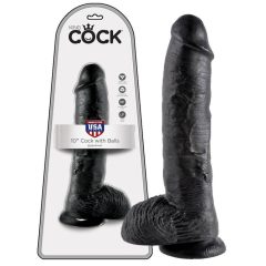King Cock dildo cu testicule 10 (25 cm) - negru