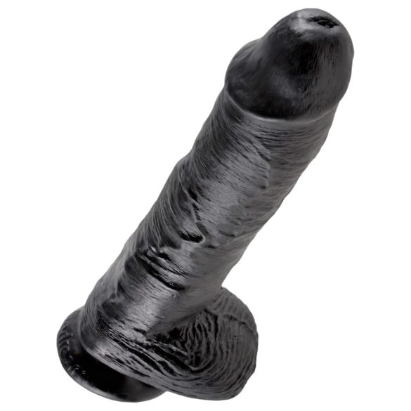 King Cock - dildo realist cu testicule - 25 cm - negru