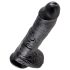 King Cock - dildo realist cu testicule - 25 cm - negru