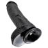 King Cock - dildo realist cu testicule - 25 cm - negru