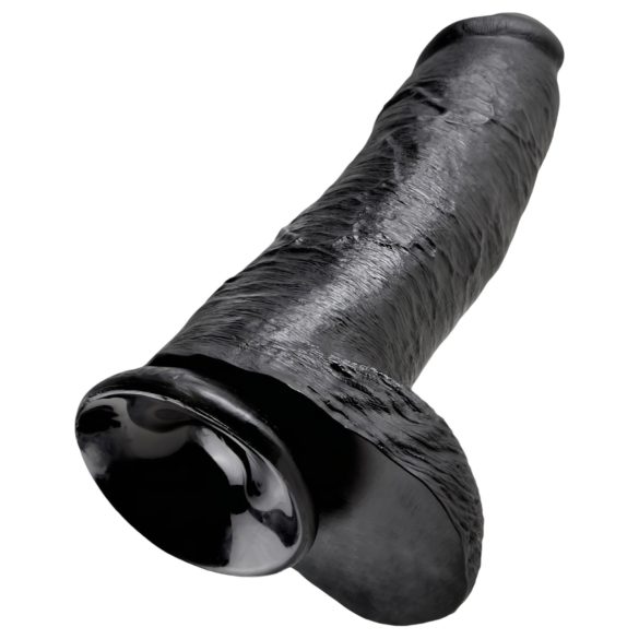 King Cock - dildo realist cu testicule - 30 cm - negru