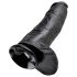 King Cock - dildo realist cu testicule - 30 cm - negru