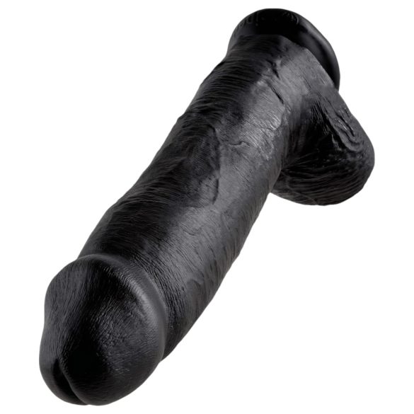 King Cock - dildo realist cu testicule - 30 cm - negru