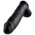 King Cock - dildo realist cu testicule - 30 cm - negru