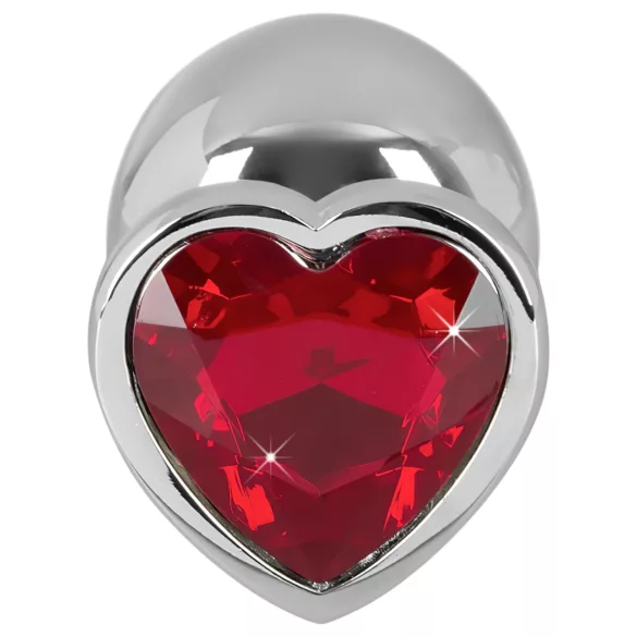You2Toys - Diamond - dop anal din aluminiu de 85 g (argintiu-roșu)